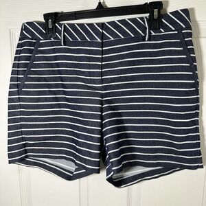 Lands End 10T Low Rise Twill‎ Shorts Striped Navy